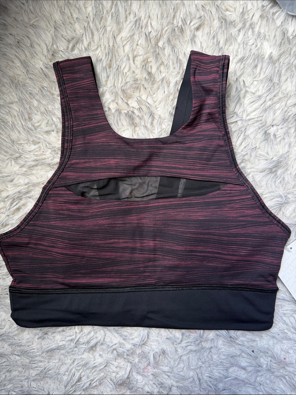 lululemon athletica Marled Dark Pink and Black High Neck Sports Bra